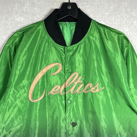 Boston Celtics Jacket L Green Black 2 Tone Limited Button Up NBA Basketball - Picture 2 of 11